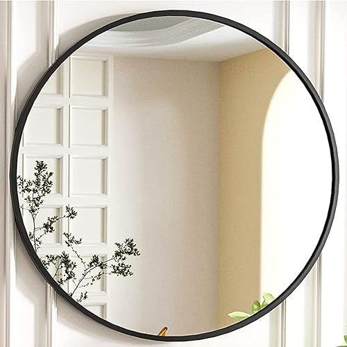 SnOwky Espejo de pared circular de 39 pulgadas con marco de metal, espejo ovalado grande para baño, dormitorio, tocador, sala de estar, entrada,