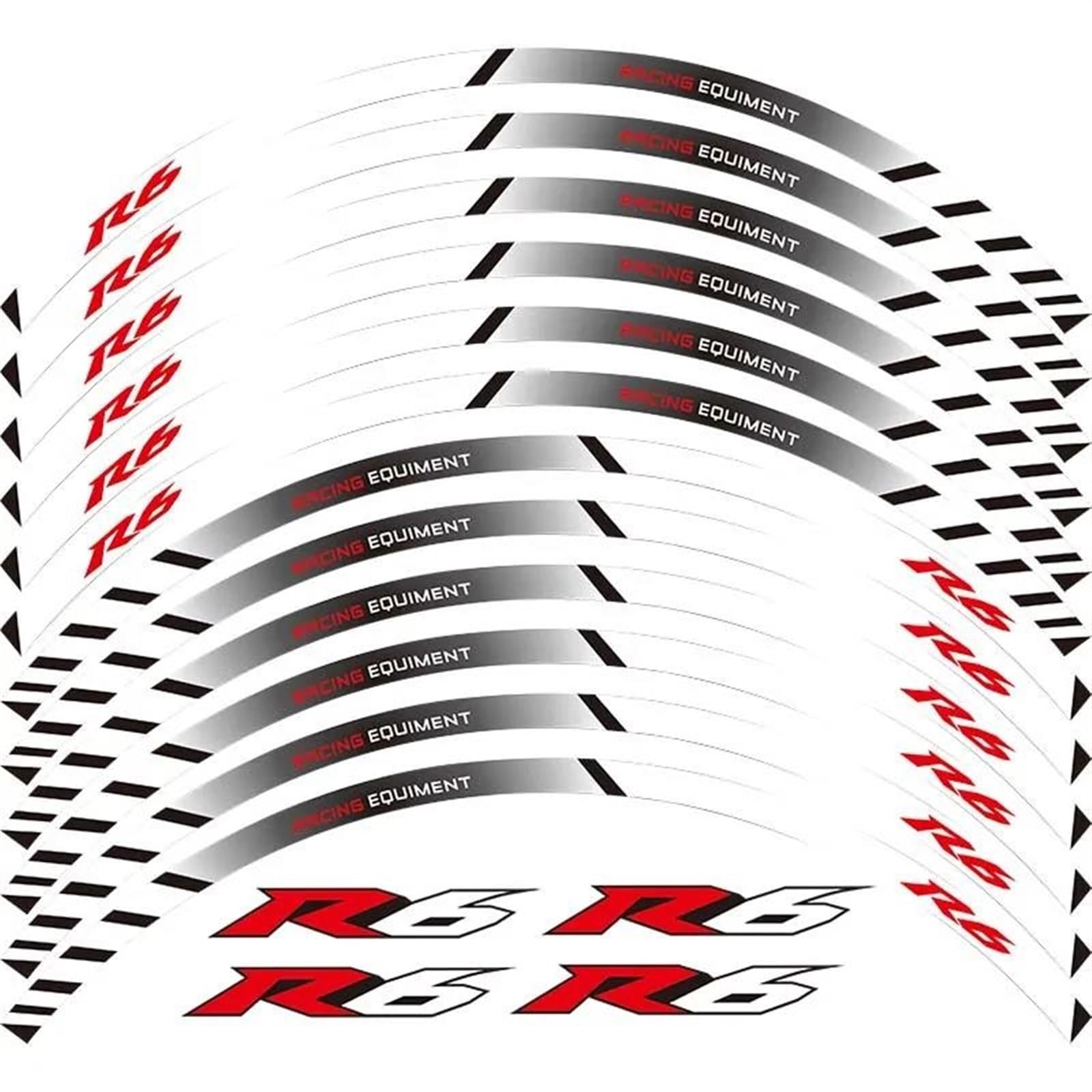 Stickers Motorcycle Wheel Stickers Night Reflective Decorative Rim for YZF R6(Style 2)