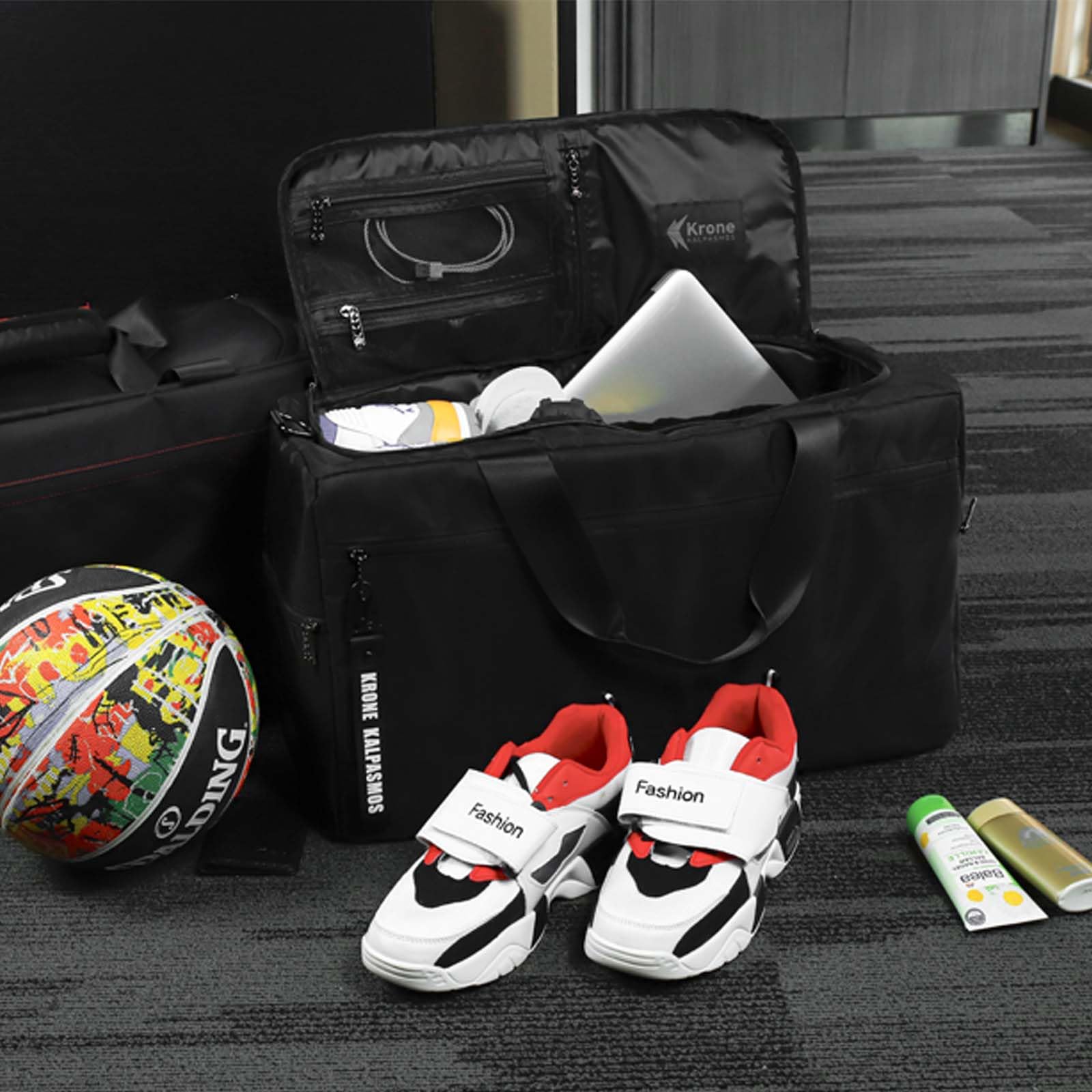 sneaker bag for travel/sneakerhead gift/outdoor sports bag/gym bag /, a multi-functional travel duffel bag with 3 adjustable dividers, & shoulder strap,made of nylon, by krone kalpasmos-classic