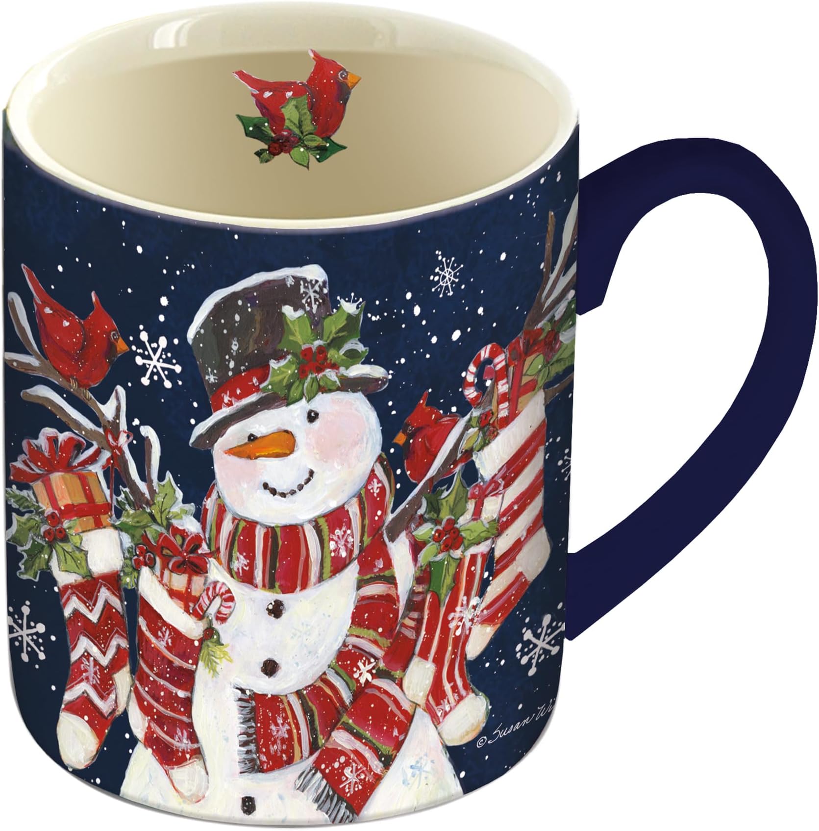 Snowman and Stockings Coffee Mug