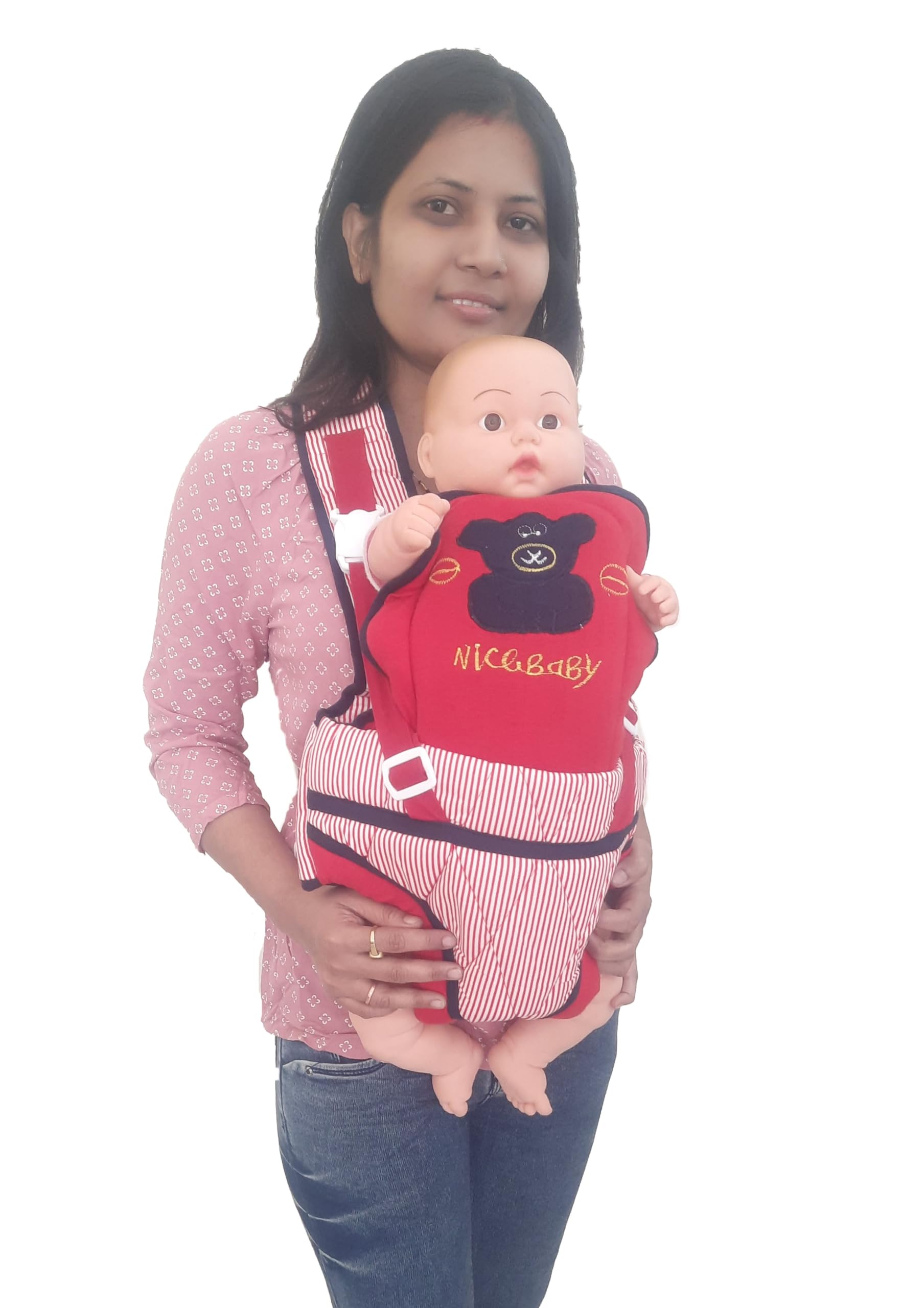 MammaChamp Kangaroo Baby Carry Bags | Baby Carry Wrap | Adjustable Sholder Belt | Front and Back Carrier Position | for 3 Months to 1.5 Years Kids (RED)-image-22