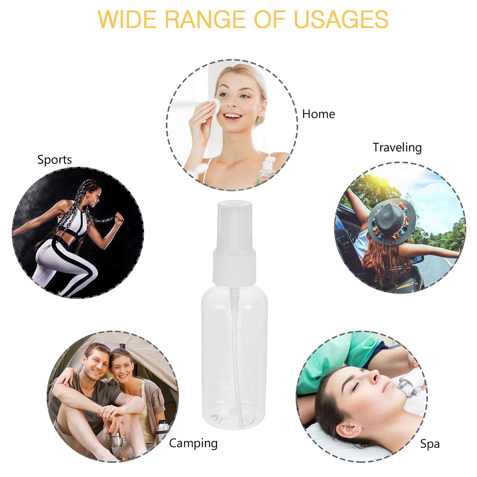 100 Pezzi Nebulizzatore per Profumi da Viaggio 60ml Spray Fine in Plastico Portatile Ricaricabile per Toner e Profumo Uso Quotidiano e Trasporto Facile