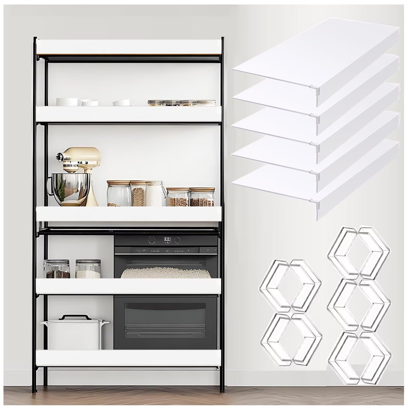 Forros para estanterías metálicas de cocina cubiertas de PVC blanco texturizado de 42 pulgadas
