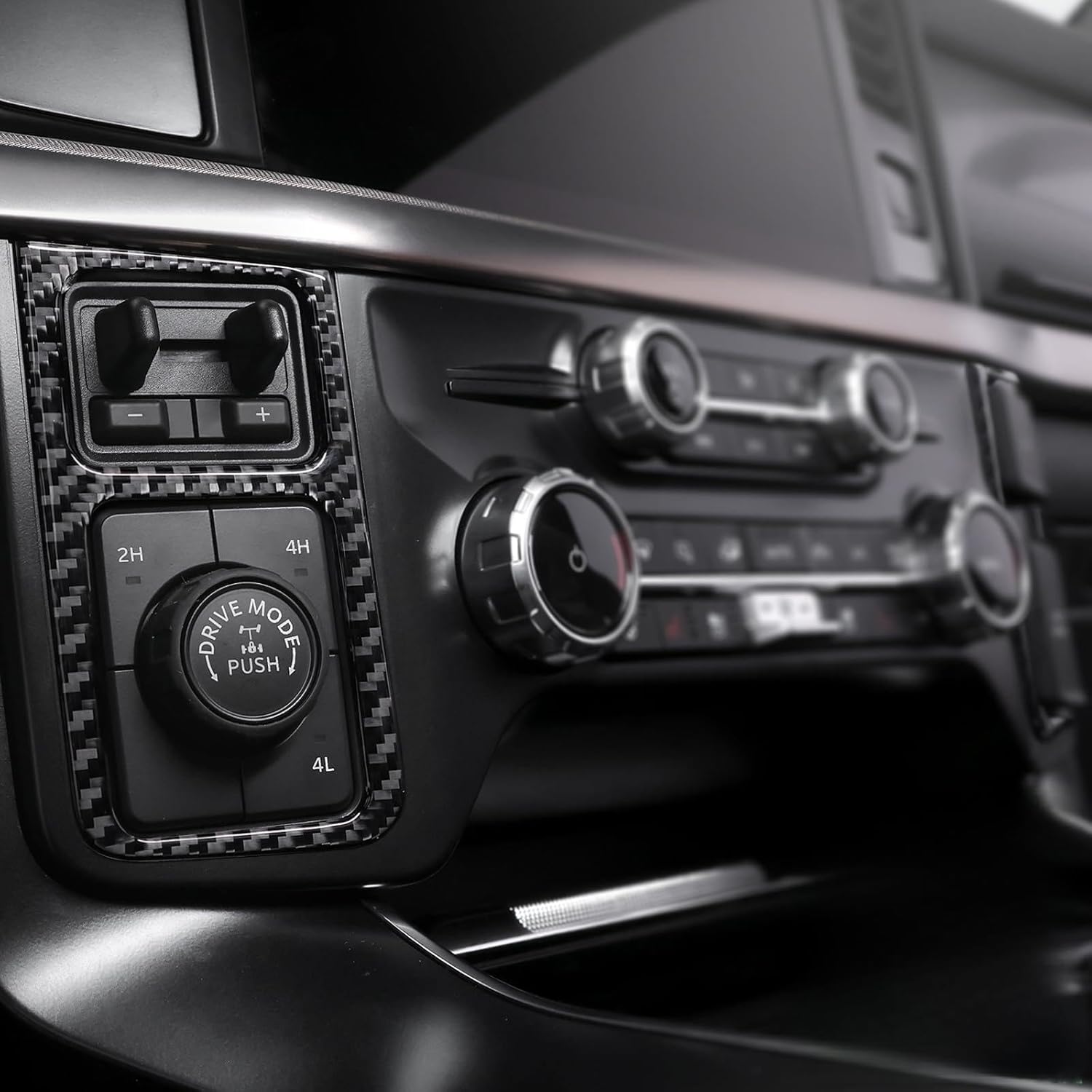 BETTERHUMZ for Ford F150 2021 2022 2023 2024 2025 Carbon Fiber Center Console AC Vent Outlet Panel Trim Interior Accessories (Black)