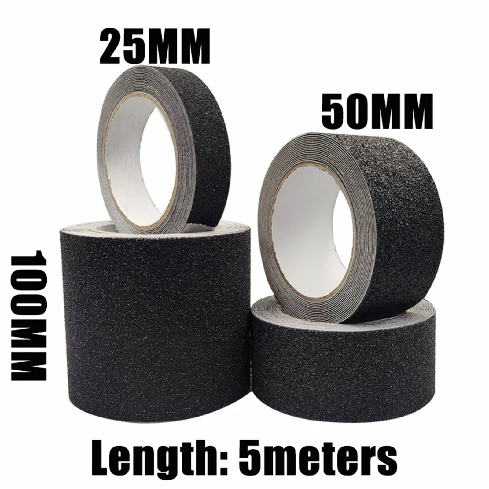 Cinta Antideslizante Cinta de tracción Antideslizante Negra de 2 Rollos, Cinta de PVC Impermeable for Exteriores, for pasarelas, escaleras, rampas y terrazas.(10cm)