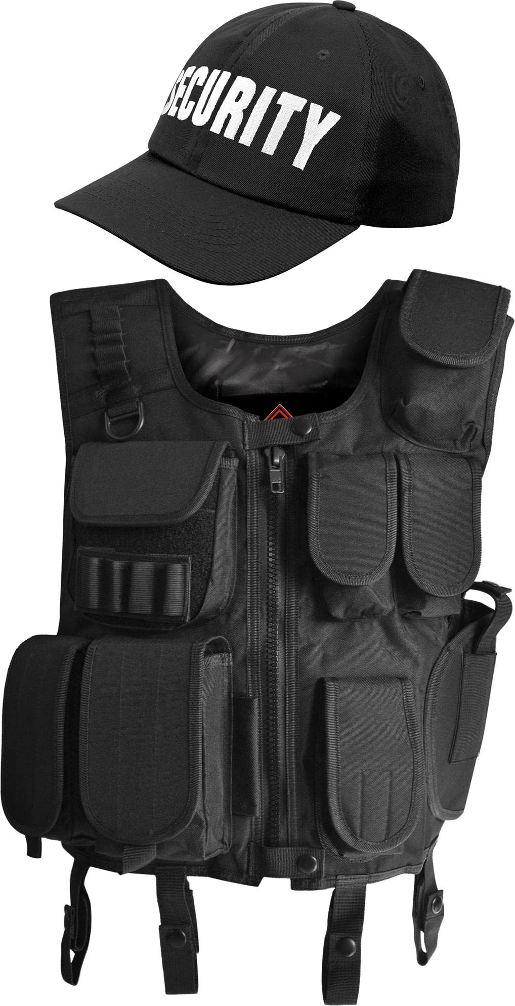 normani Security Kostüm bestehend aus Multifunktionsweste mit Pistolenholster und Cap