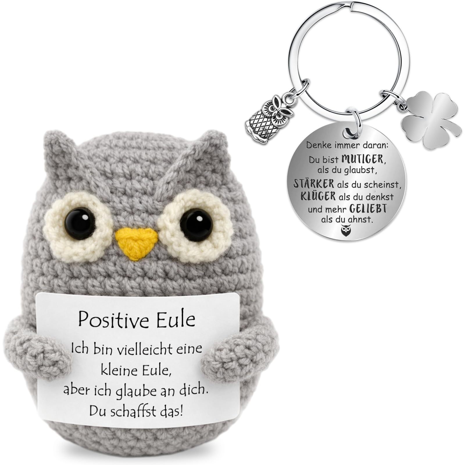 Farbeele Positive Figur und Glücksbringer-Schlüsselanhänger, Pocket Hug, MutmacherGeschenk, Gute Besserung Geschenk, Glücksbringer Prüfung Geschenk, Geburtstagsgeschenk