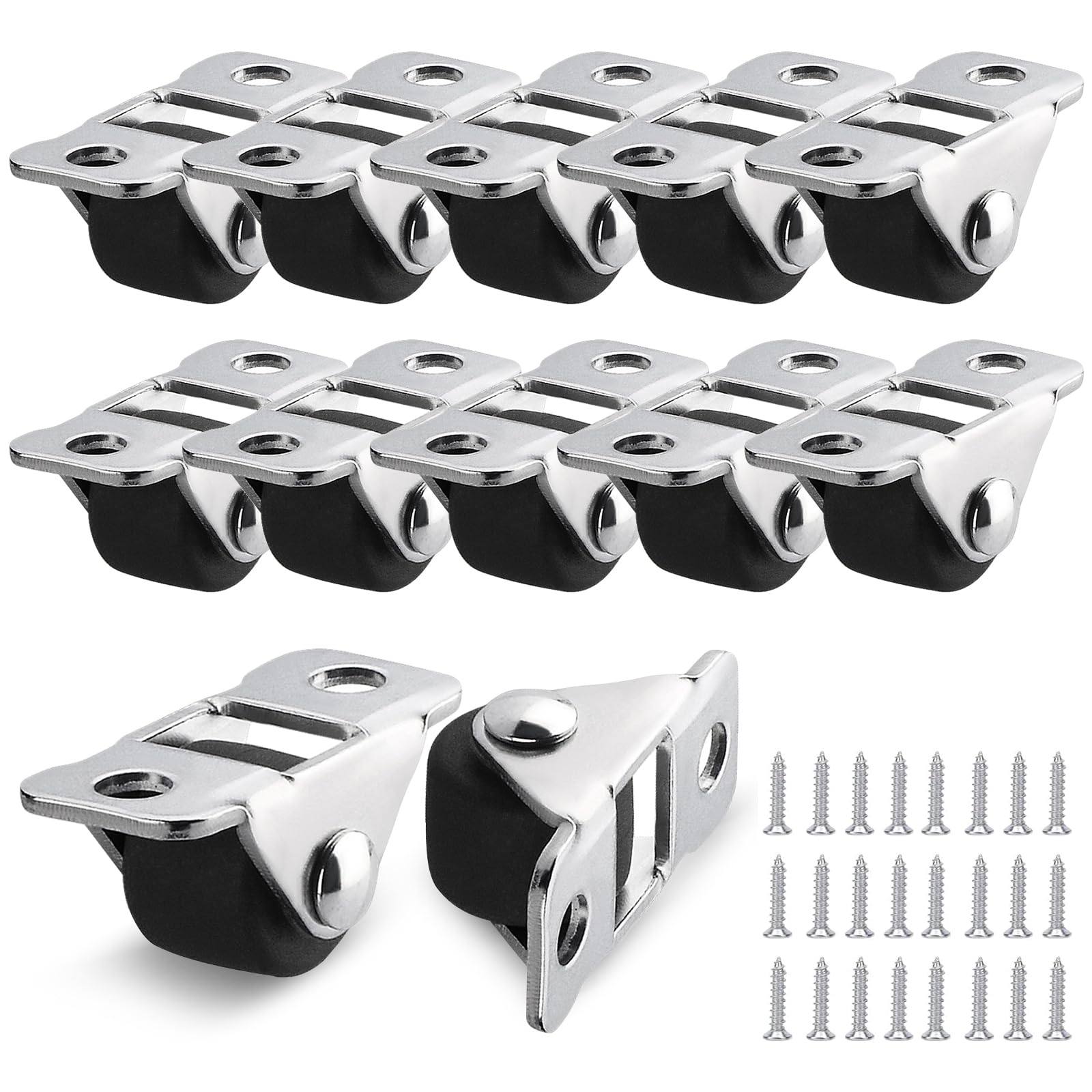 12Pack 1 Inch Mini Caster Wheels For Furniture Rolling Cabinet Sliding Barn Door - View #10
