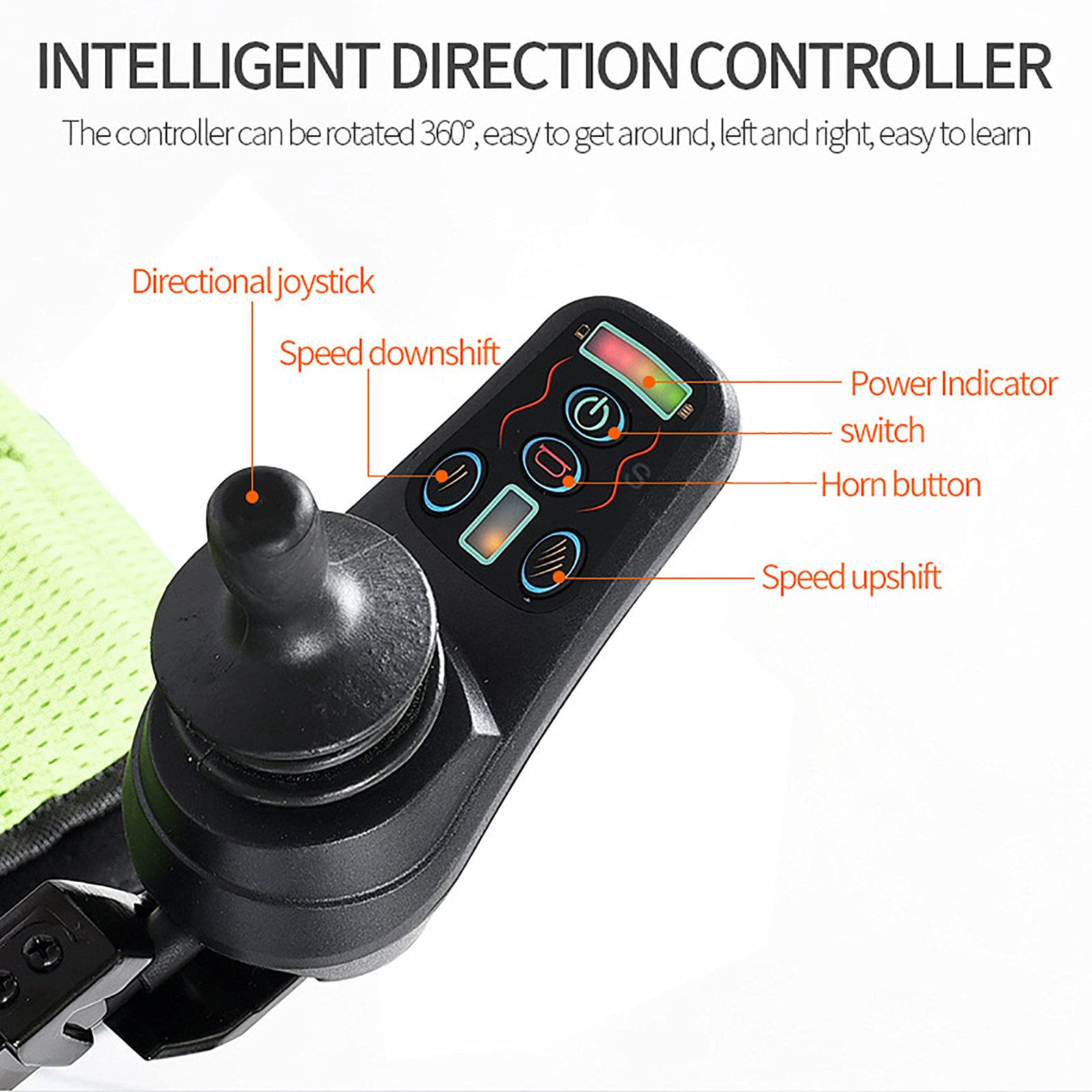 Silla De Ruedas Eléctrica, Scooter De Movilidad Plegable/Ligero, Alcance De 20km, Frenos Dobles, Con Joystick De Control De 360°, Herramienta De Asistencia Para Personas Mayores/Discapacitadas