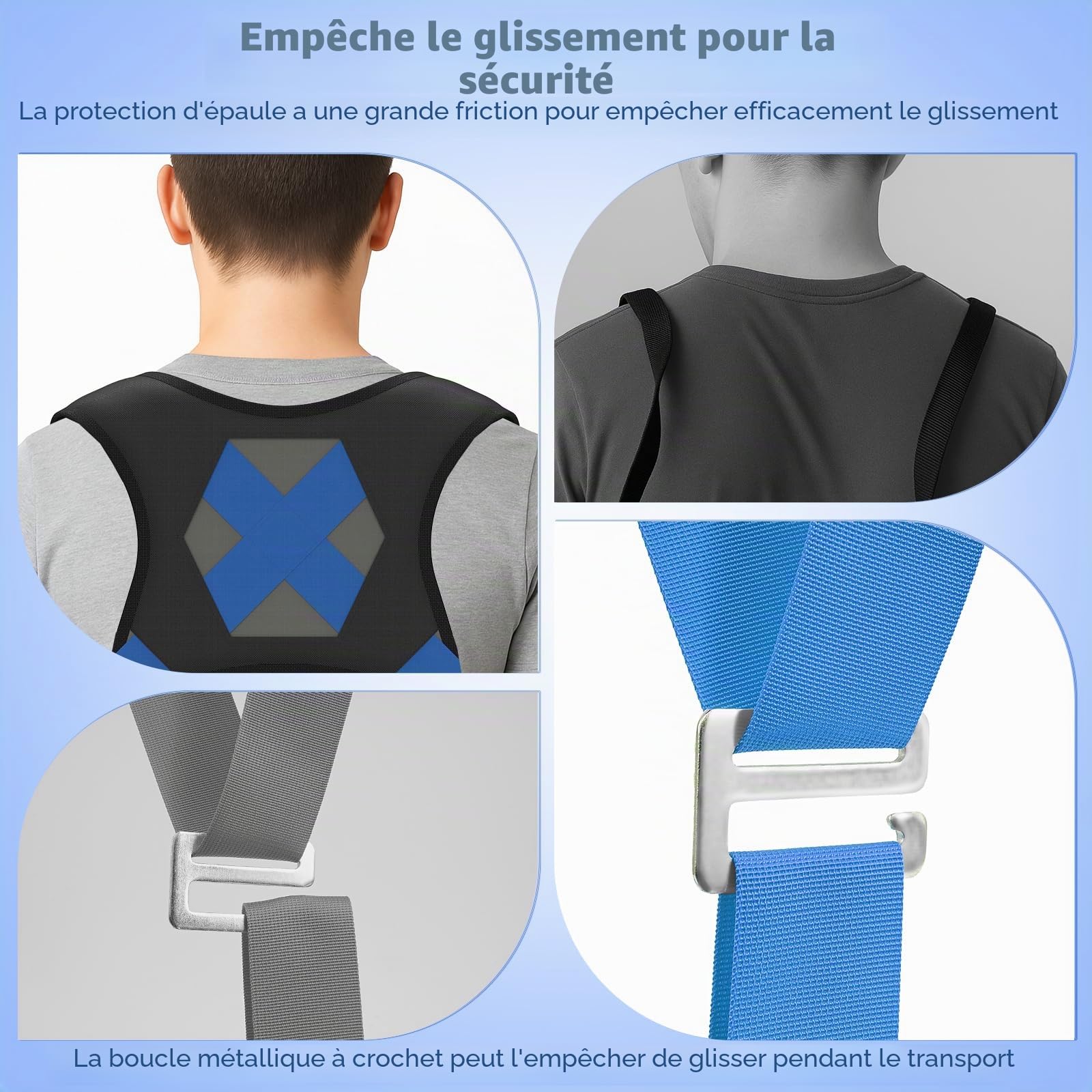 Sangle Déménagement et Levage 2 Personnes: Harnais d'Épaule Soutien Dorsal | Système de Levage Haute Résistance pour Déplacer Appareils Électroménager Meubles Matelas 880lbs, Réglable Polyester 1.6-3.4m