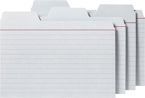 Ficha con pestañas 4x6, blanco, paquete de 48