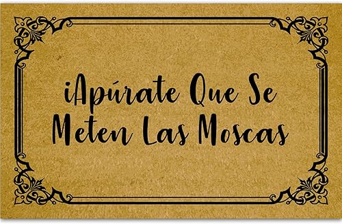 Felpudo grande de verano para puerta delantera, entrada al aire libre, divertido, Apura Que Se Meten Las Moscas Felices Felicitudes de Feliz Navidad