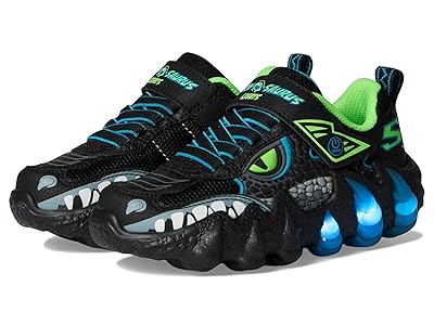 SKECHERS KIDS Skech-O-Saurus Lights 2.0 400121L (Little Kid/Big Kid) Boys Shoes Black/Blue/Lime : 3 Little Kid M, Faux Leather/Textile