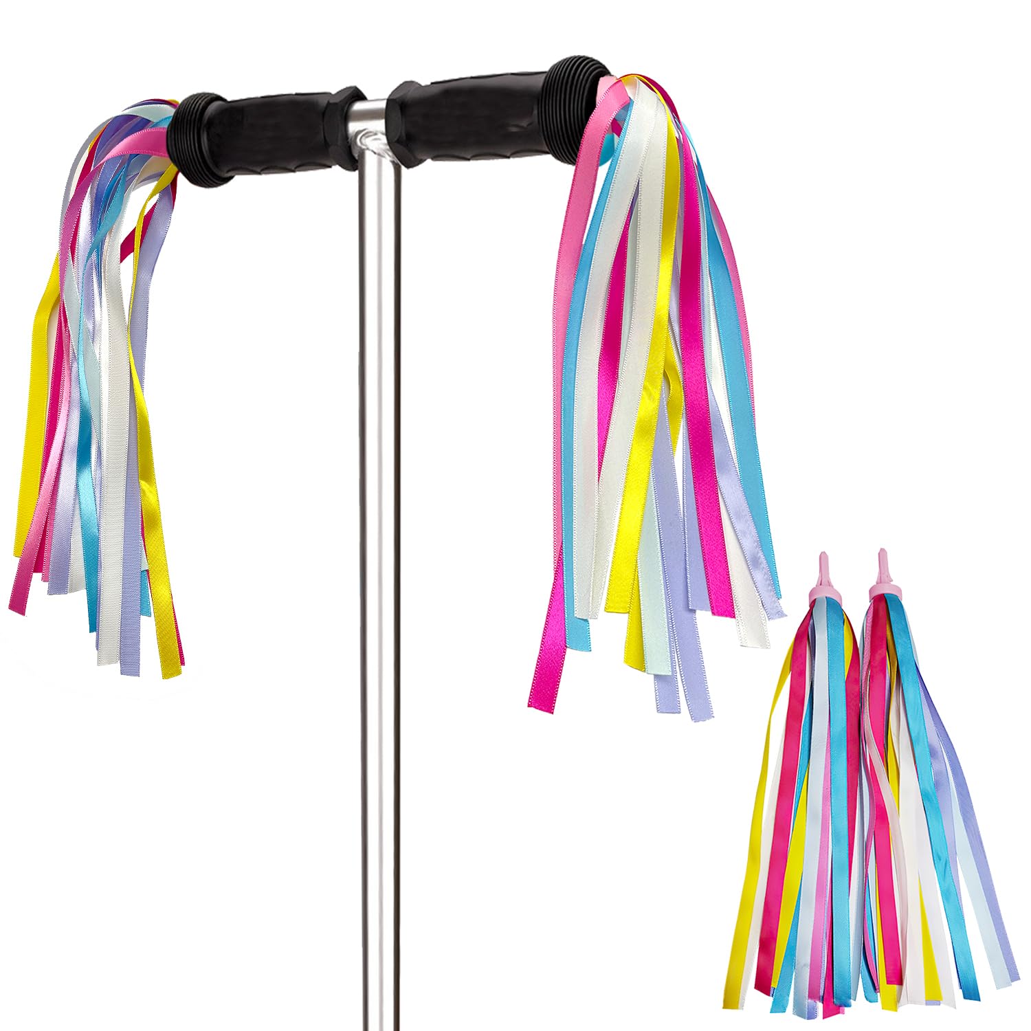 Borlas para bicicletas para niñas, serpentinas para bicicletas para niños, borlas para bicicletas para niñas, niños y niñas, accesorios para bicicletas, empuñaduras para patinetes de bicicleta