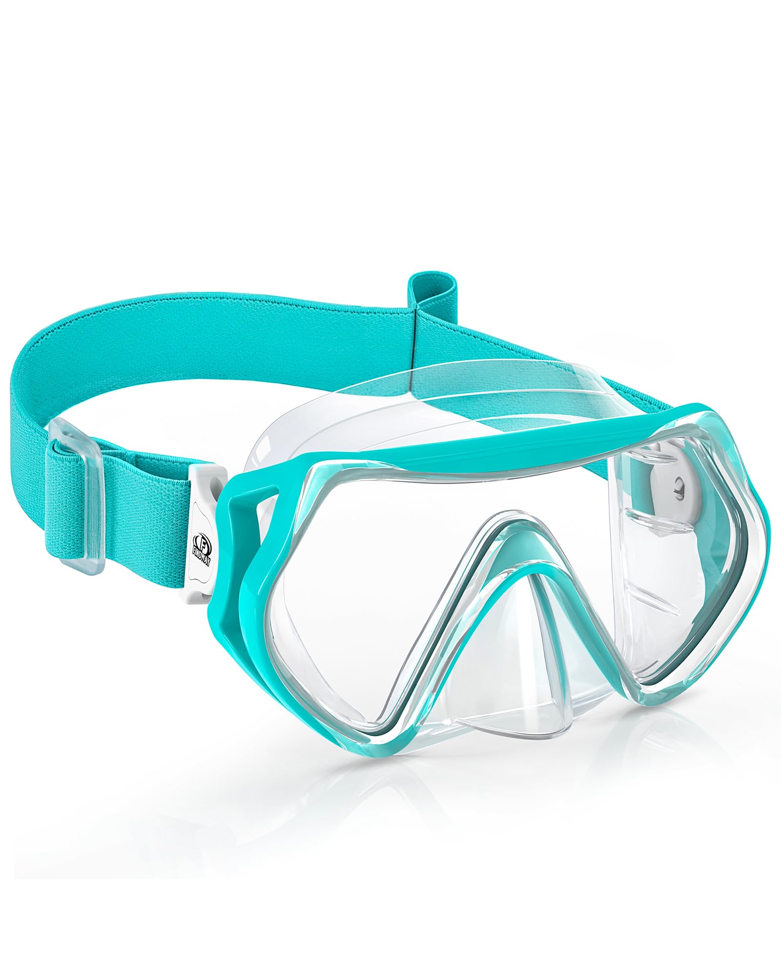 Findway Taucherbrille Kinder mit Stoffband,Schnorchelmaske Kinder Schwimmbrille für Jungen Mädchen,Anti Nebel Anti-Leck 180°Panorama HD Tauchmaske mit Nasenabdeckung,für 4-16 Jahre