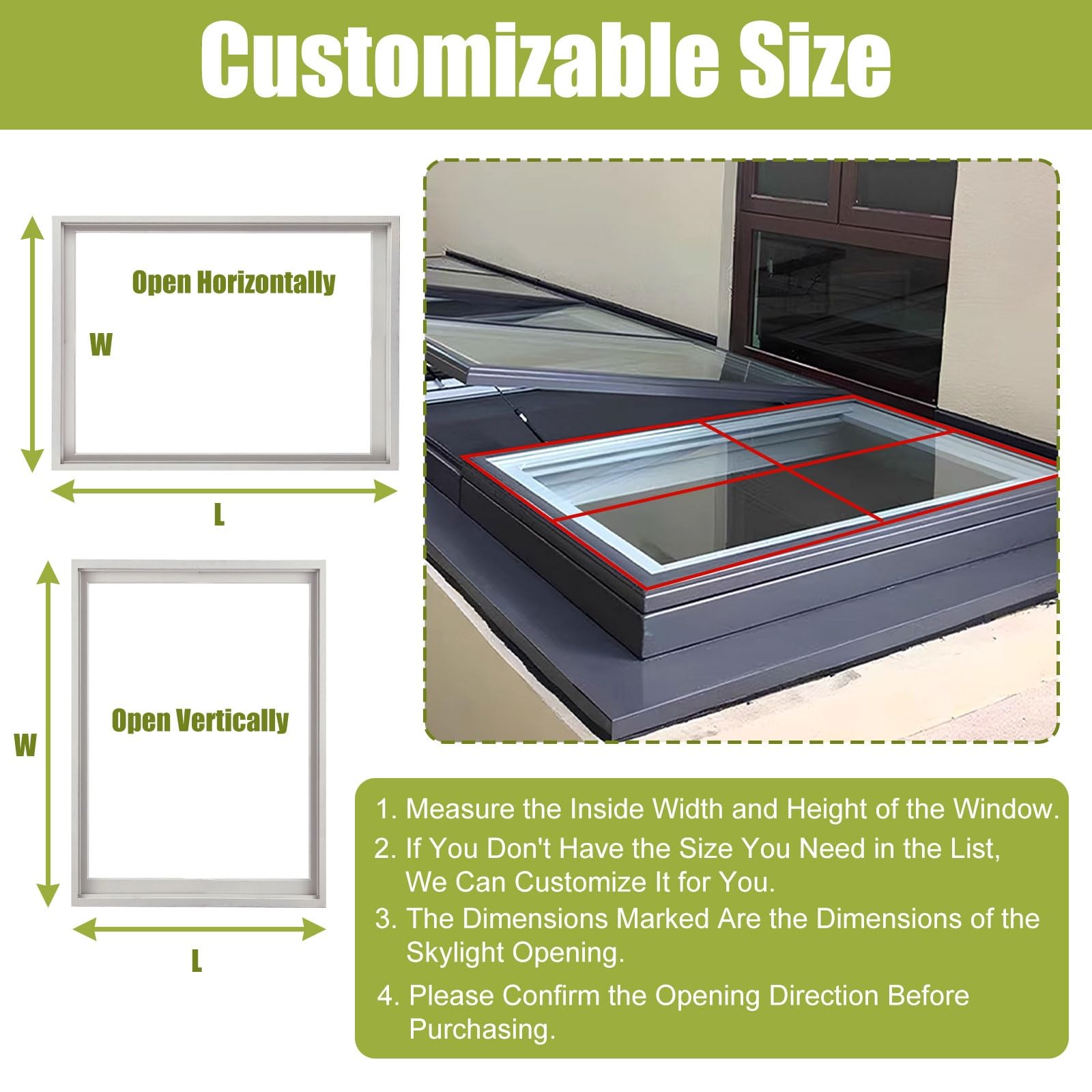 Ventana De Tejado Personalizable Vasistas En Aluminio Con Apertura Eléctrica Elevación a Gas Vidrio Templado De Doble Capa Control Remoto Y Sensor De Lluvia for Invernaderos Sótanos áticos(Brown,75x50