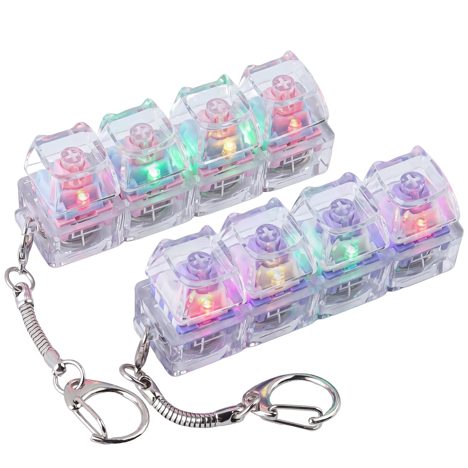 Photo 1 of 2 Pcs Keyboard Fidget Toy, Keyboard Clicker Fidget with LED Lights