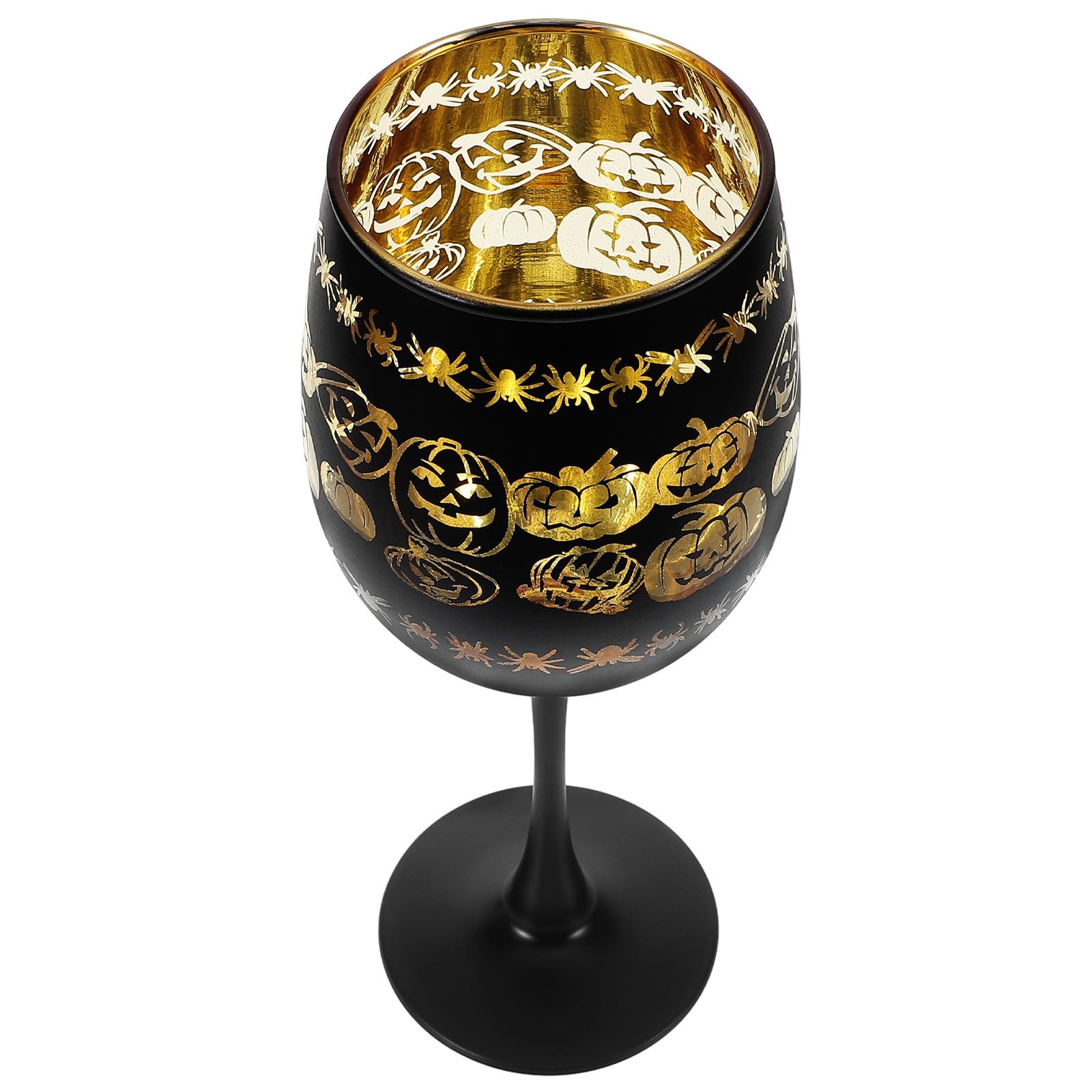 Copa de vino negro de vidrio reutilizable para fiestas y Halloween