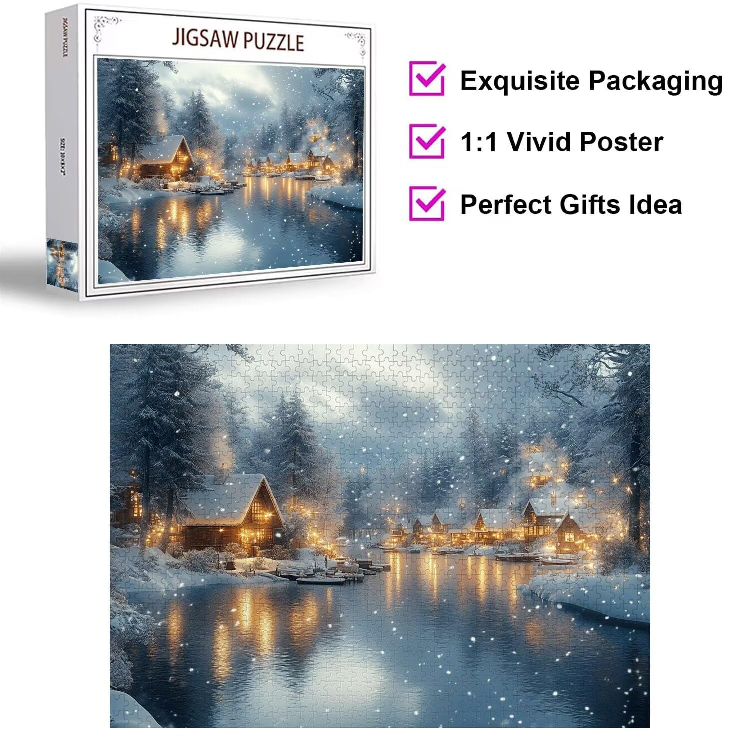 Puzzle 6000 Pezzi inverno Puzzle Classici per Gioco Familiare, n-101 | Impossibile Puzzles, Intrattenimento Creativo, Rilassamento e Intelligence, Regalo per Amore e Amico, Decorazioni Casa, case