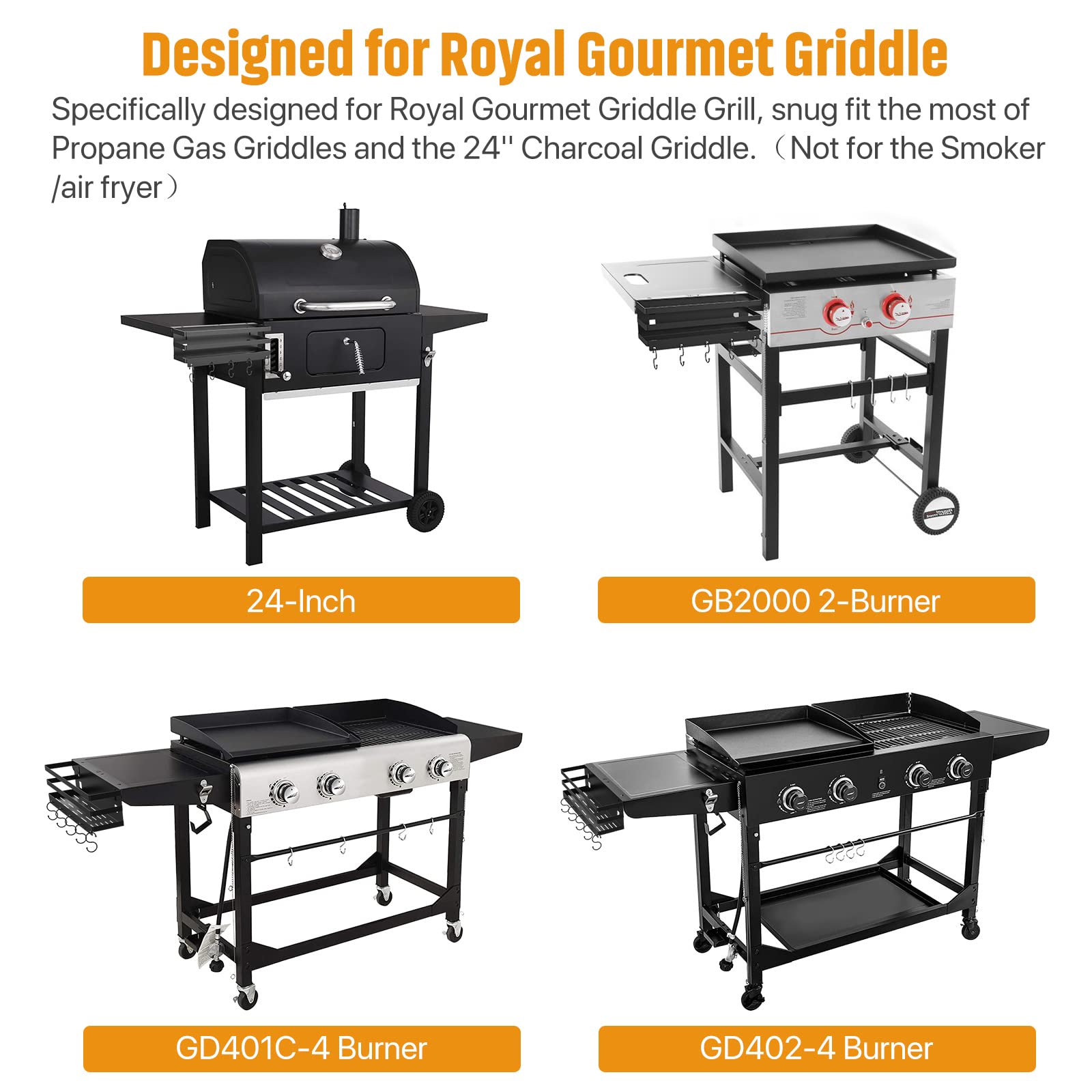 RUSFOL Grill-Caddy Edelstahl - Aufbewahrungsbox Für Royal Gourmet Grills (91,4 Cm)