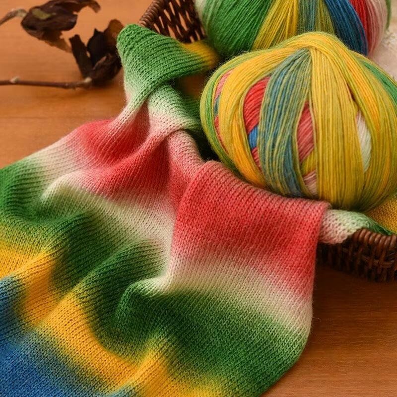 2/4/6/8/10 Piezas 100 g de Hilo de Lana Degradado, Hilo Fino para Tejer a Mano, para Tejer a Ganchillo Gorros, Bufandas, suéteres y chales