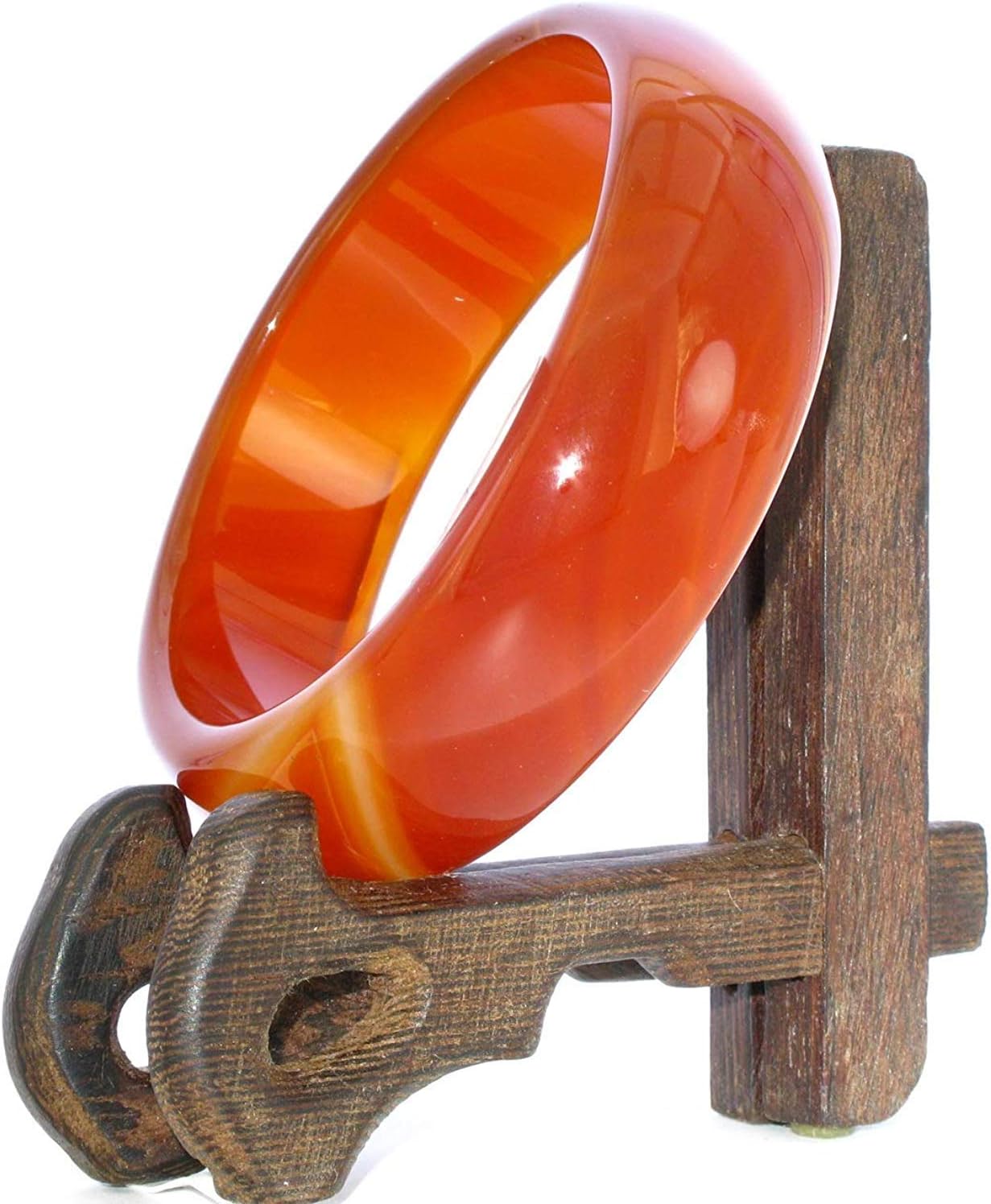 2.4" China Certified Nature Red Chalcedony Jade Women's Bangle Bracelets 6451