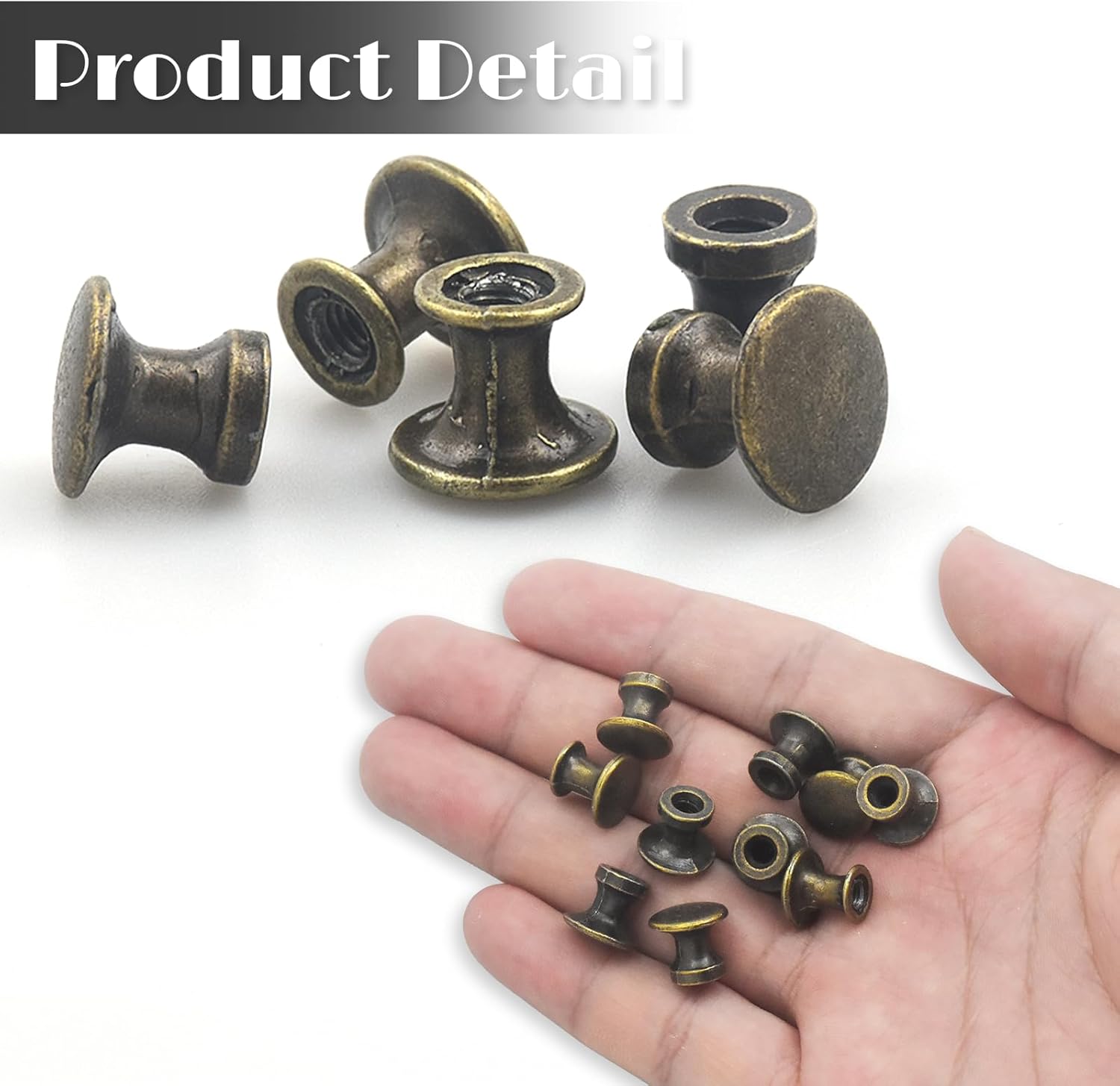 25PCS Mini Cabinet Knobs, 1/2 Inch Vintage Antique Dresser Knobs, Small Drawer Knobs with Screws, Drawer Pulls and Knobs for Jewelry Box Gift Case