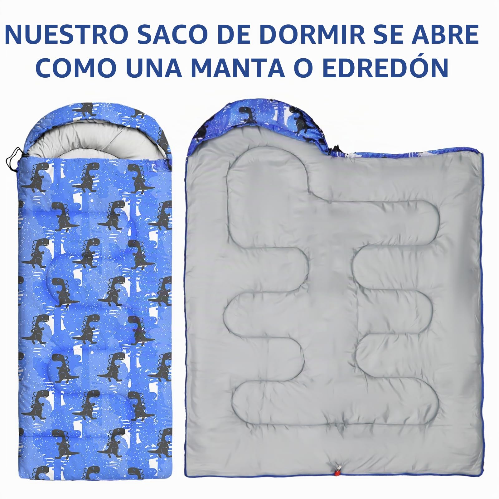 Sacos de dormir para niños, sacos de dormir de camping con bolsa de transporte, saco de dormir compacto para senderismo, mochileros, 3 estaciones, clima cálido y fresco, ligero, impermeable, viajes al