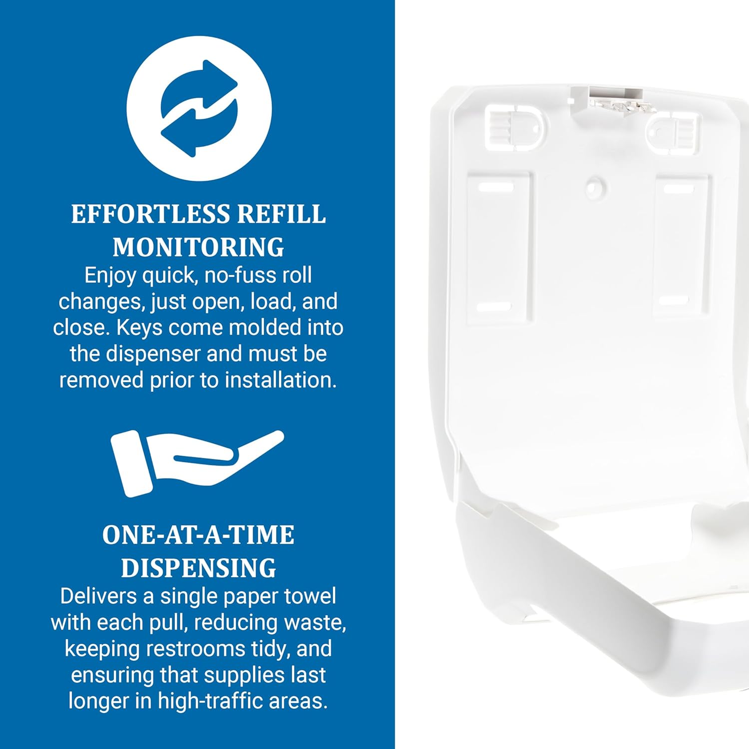 San Jamar Summit Paper Towel Dispenser, Ultrafold for Bathroom and Kitchen, 14" x 11" x 6", White/Clear