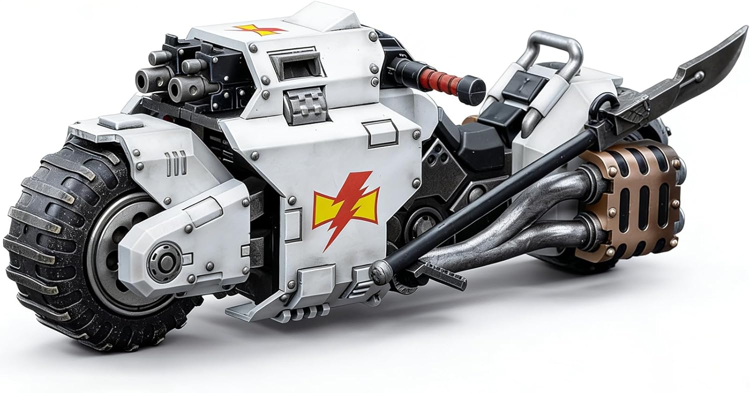 JOYTOY Warhammer 40k White Scars Raider-Pattern Combat Bike 1/18 Action Figure Collect and Display Model