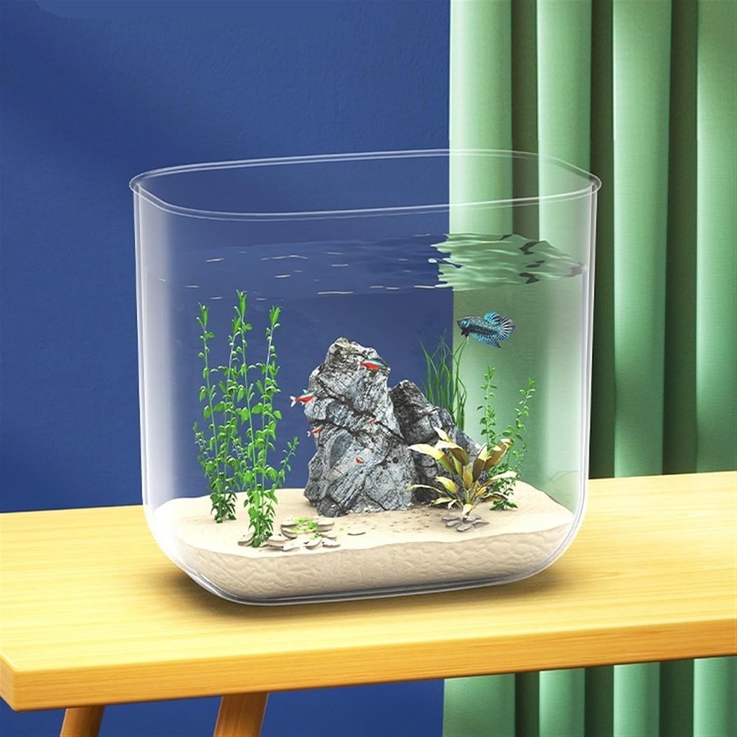 Fish Tank Fish Tank Living Room Small Transparent Acrylic Desktop Aquarium Turtle Tank Without Border Aquarium Tank