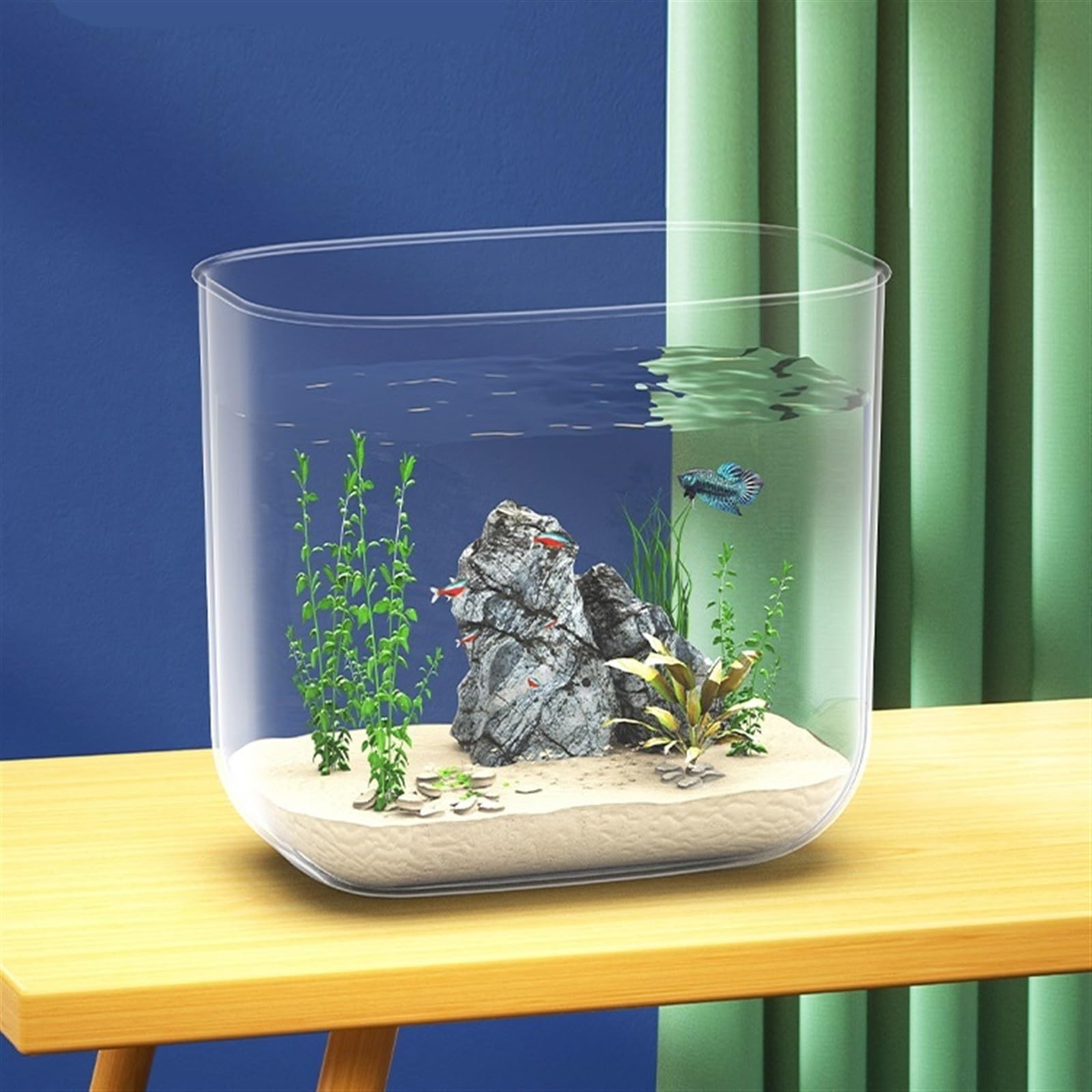 Süßwasserfische Aquarium Wohnzimmer Kleines transparentes Acryl-Desktop-Aquarium