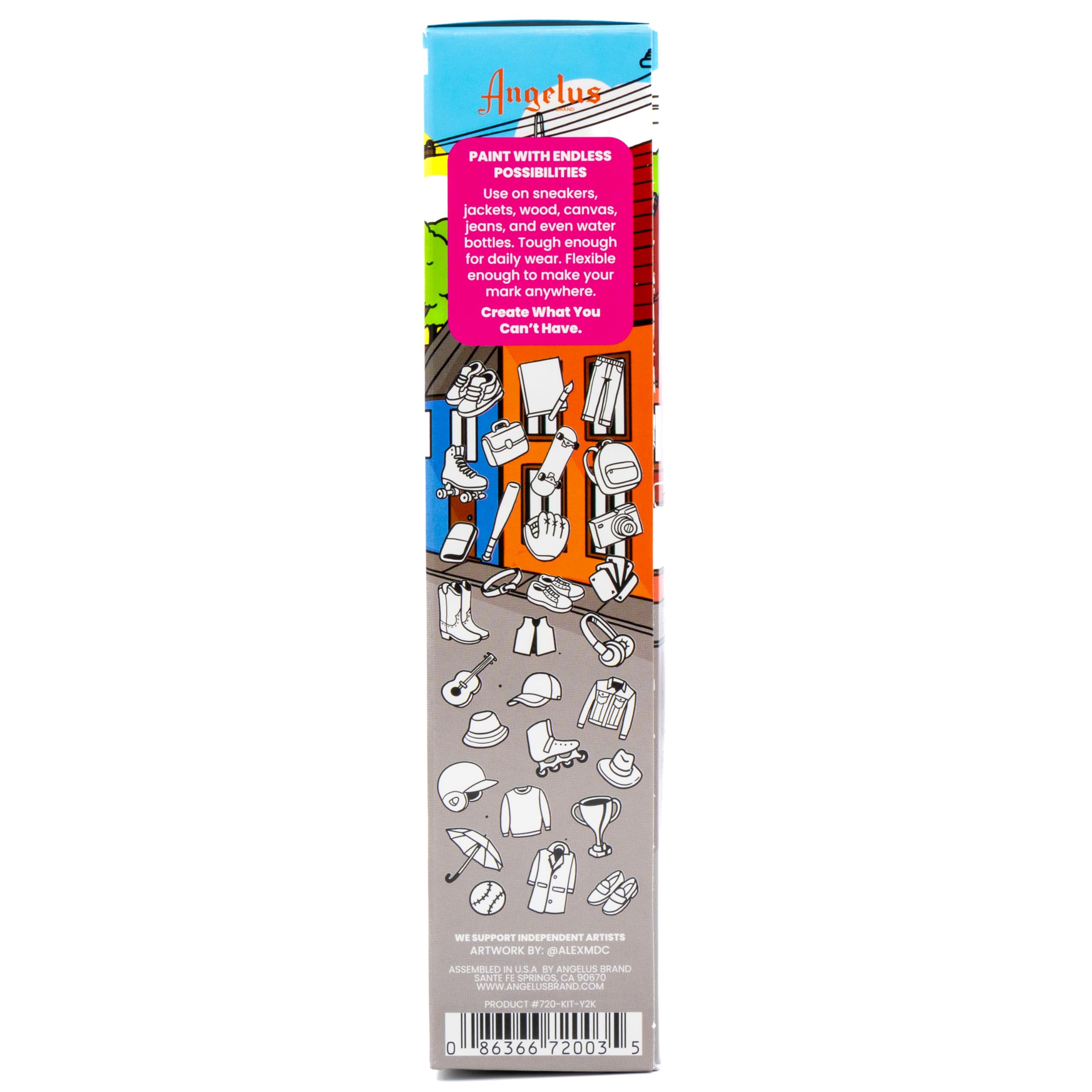 Angelus Kit di pittura per pelle, set da 13 pezzi con 8 colori acrilici flessibili (28,3 g ciascuno) e set di pennelli da 5 pezzi, personalizza scarpe da ginnastica, pelle, tela, legno, denim, vinile