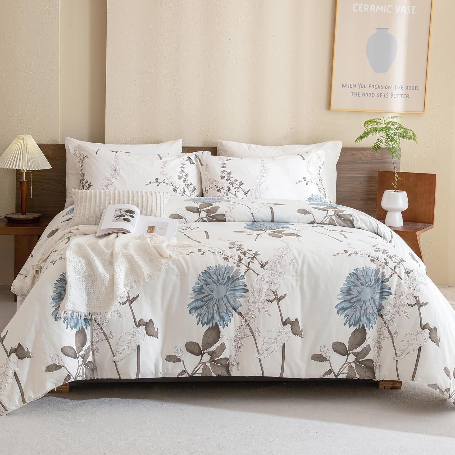 SexyTown Cotton Comforter Queen Size,Floral Bedding