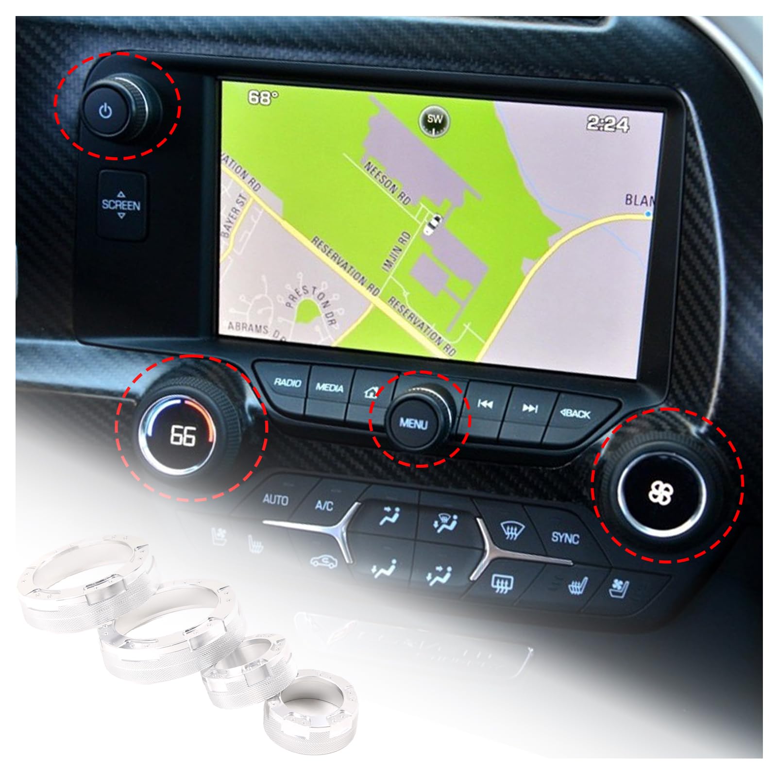 Coque bouton de climatisation Corvette C7 pour rénover des commandes usées - 8