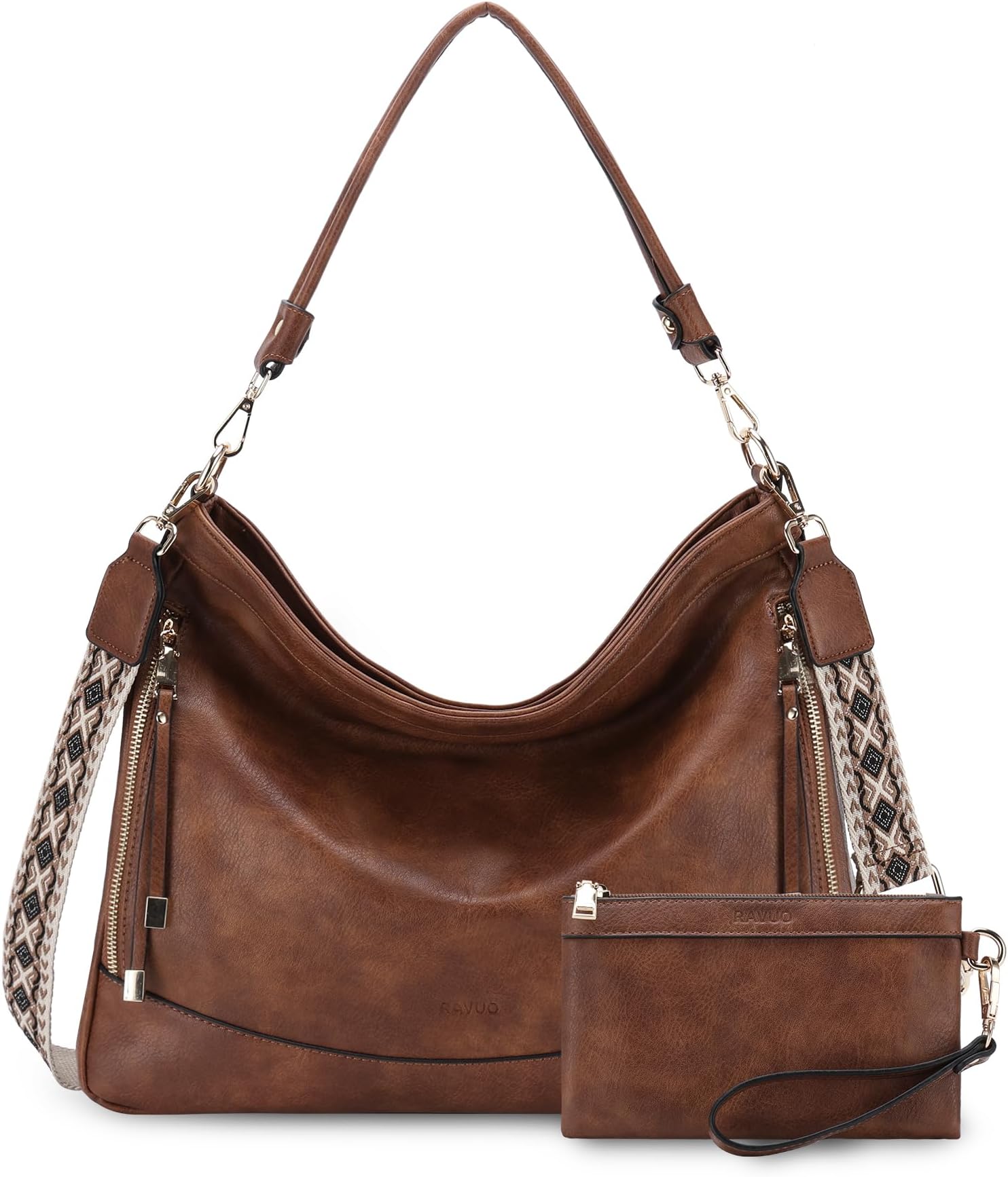 Handbags for Women, Large Capacity Hobo Bag Ladies Tote Bags Leather Crossbody Shoulder Bags with Small Purse Set 2PCS