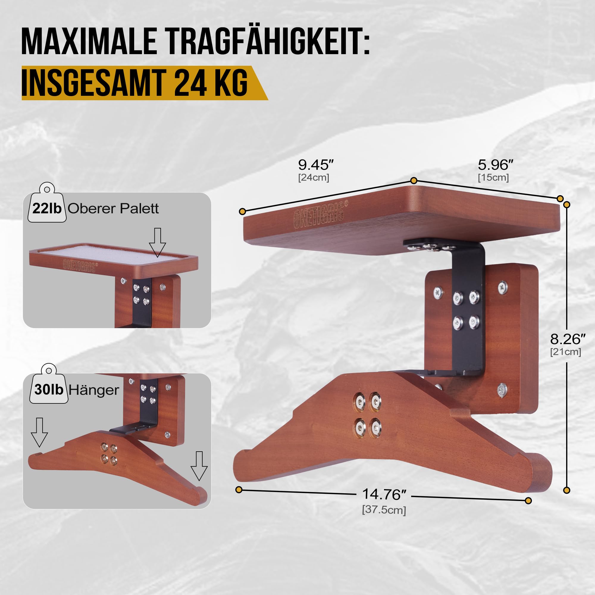 OneTigris Taktische Weste Halterung Wand 09, Wandhalterung Motorrad Garderobe für Helm Plattenträger, vielseitiger Wandorganizer für Motorrad-, Fußball- und Radfahrerausrüstung