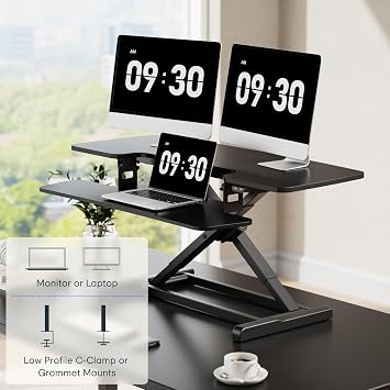 FLEXISPOT 42 Electric Standing Desk Converter, Black