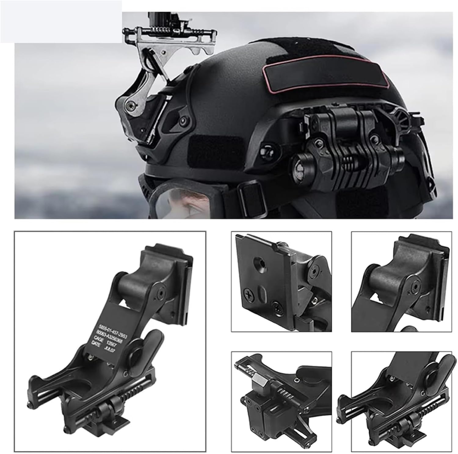 Airsoft Helmet Set, with Tactical Goggles, Helmet Signal Light, Flashlight and Night Vision NVG Mount Bracket CS Hunting Paintball Gear
