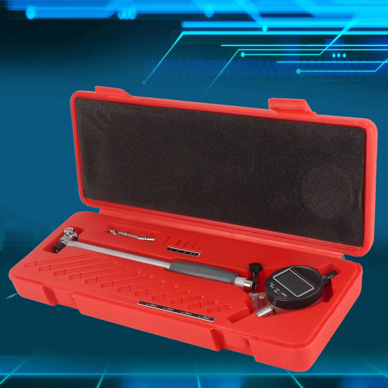 Dial Bore Gauge 35 Narzędzie pomiarowe ze stali nierdzewnej 50 mm, dokładność 0,001 mm, solidne, przenośne dla mechaników, warsztatów, garaży