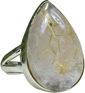 Solid 925 Sterling Silver Pear Gemstone Statement Ring/Boho Dainty Ring/Unique Handcrafted Wedding Gifts Ring For Men/Women