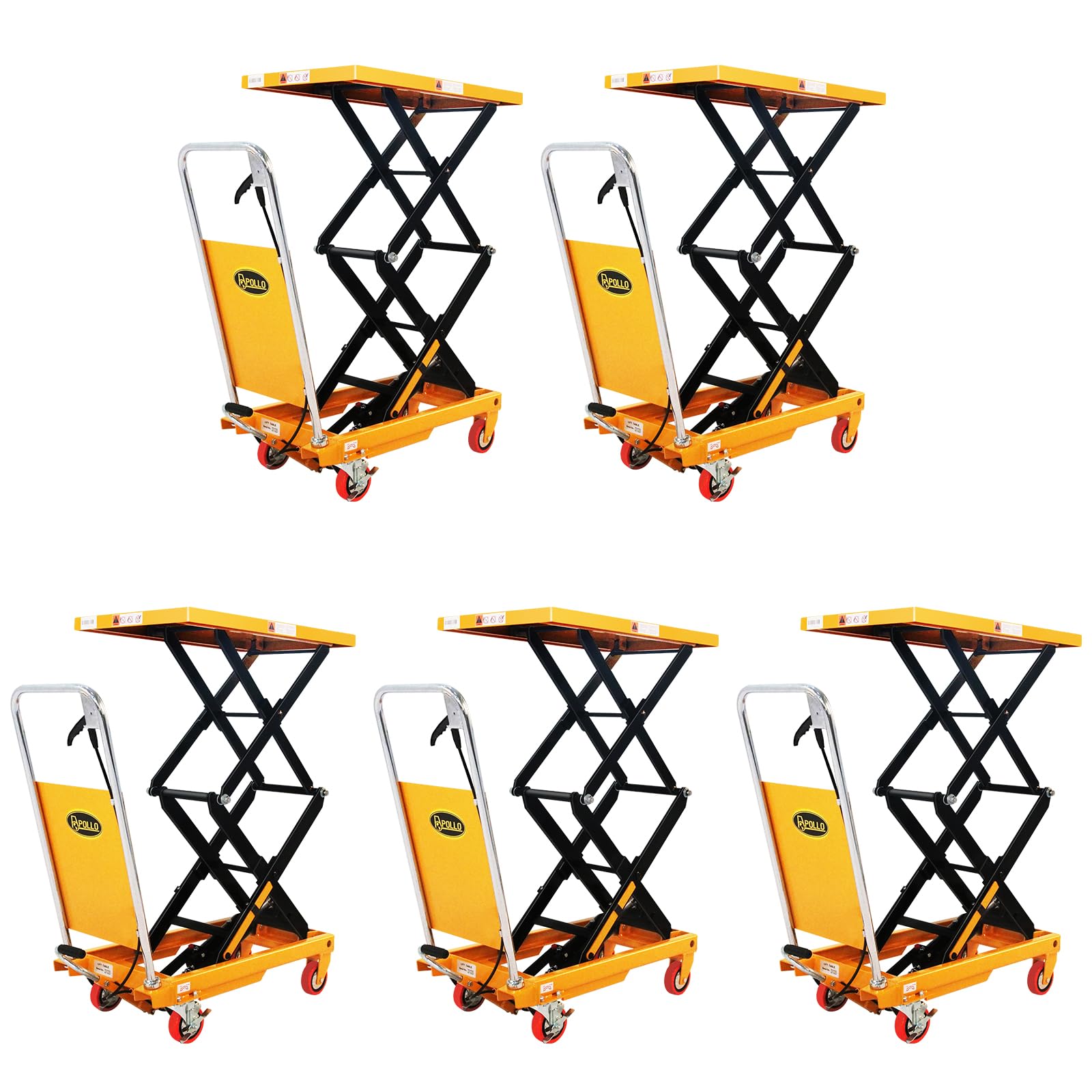 APOLLOLIFT Double Scissor Hydraulic Lift Table/Cart 330lbs Capacity 43.3