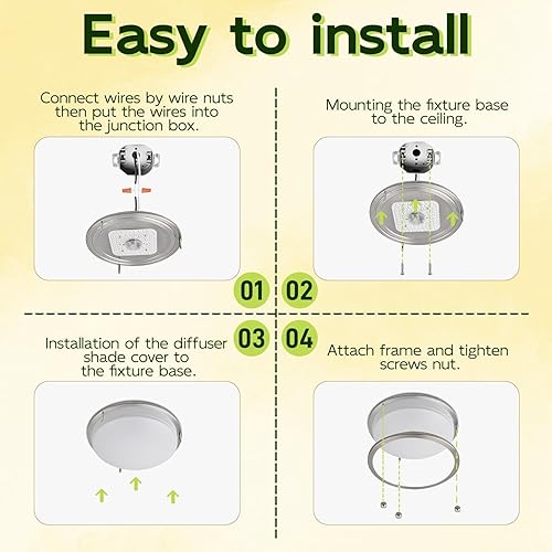 Miniatura 37 de hykolity Lámpara de techo LED de montaje empotrado de 10 pulgadas, 17 W, 1100 lm, 2700 K/3000 K/3500 K/4000 K/5000 K, luces de techo ajustables
