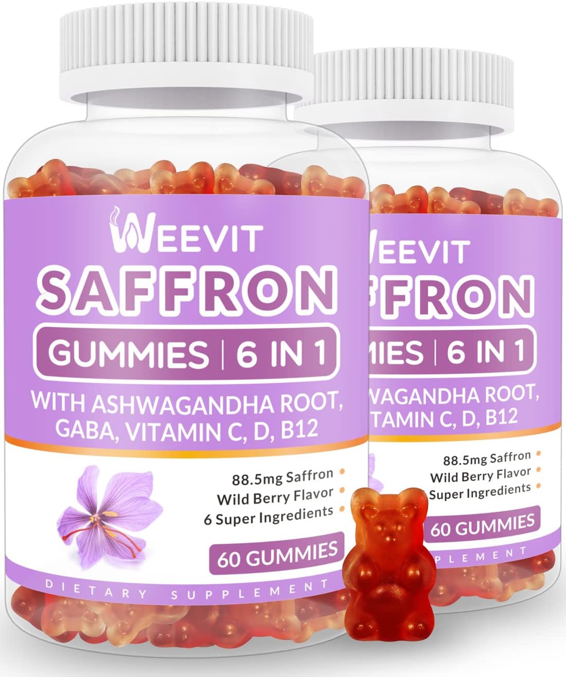 WEEVIT Saffron Gummies for Women and Men, Saffron Extract