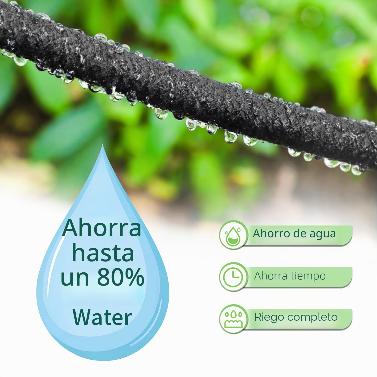 Juego de Manguera para Riego por Goteo, 100 M Manguera Microporosa para Jardín, Céspedes, Patios, Profesional Mangura Goteo (100m)