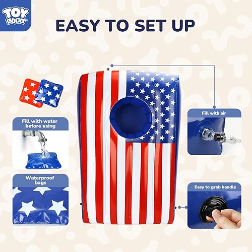 Miniatura 5 de TOY Life Juego de 2 juegos inflables para juegos de piscina, juego de cornhole flotante para adultos, niños y familia, juegos acuáticos para