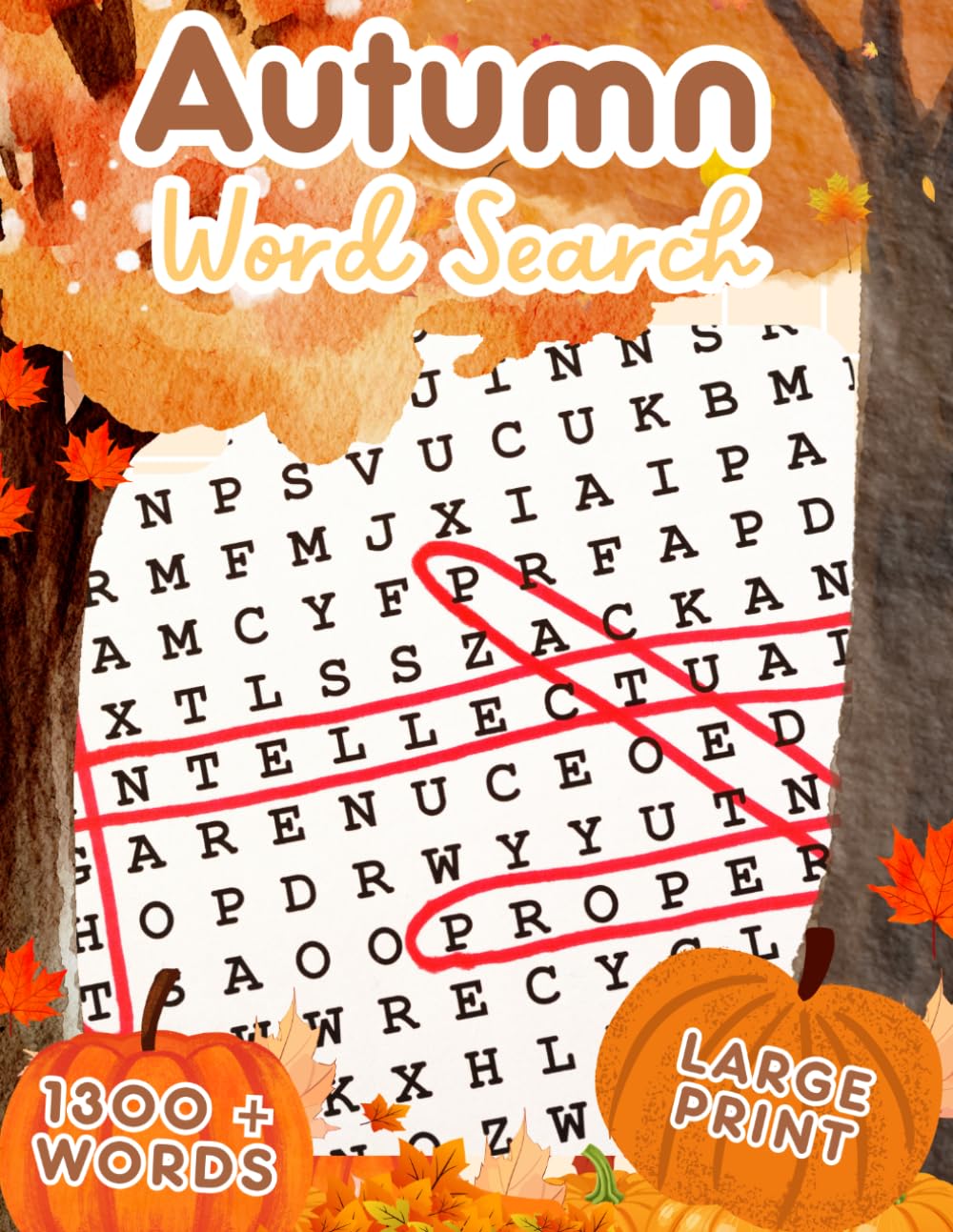 Autumn Word Search: puzzle book large print word search for adults seniors