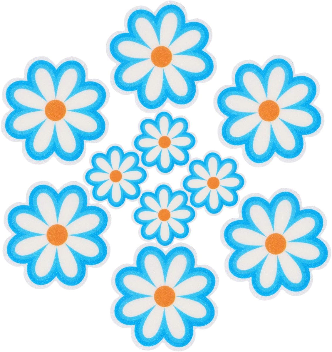 Pack of 10,Non Slip Bathtub Stickers,Adhesive Decals With Bright Colors,Ideal Large Appliques For Your family's Safety,Suit for Bath Tub,Stairs,Shower Room & Other Slippery Surfaces（Water Blue）