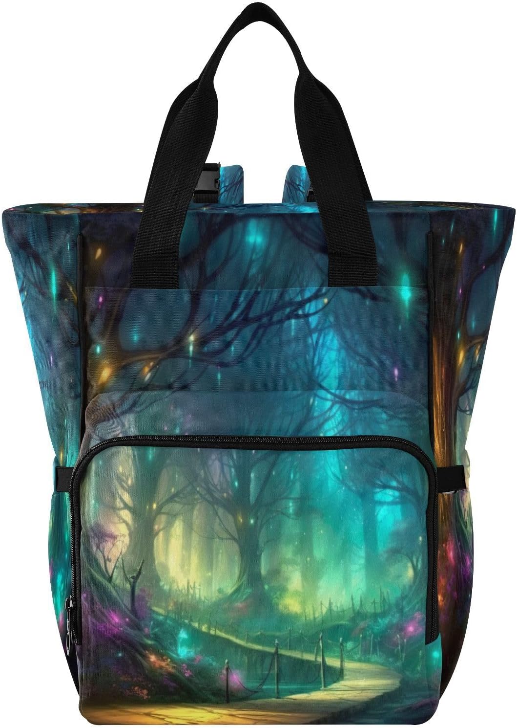 Fairy Forest Diaper Bag Backpack, Unisex Travel Baby Backpack Diaper Bags with Stroller Straps & Pacifier Case, Large Capacity Waterproof Diaper Backpack