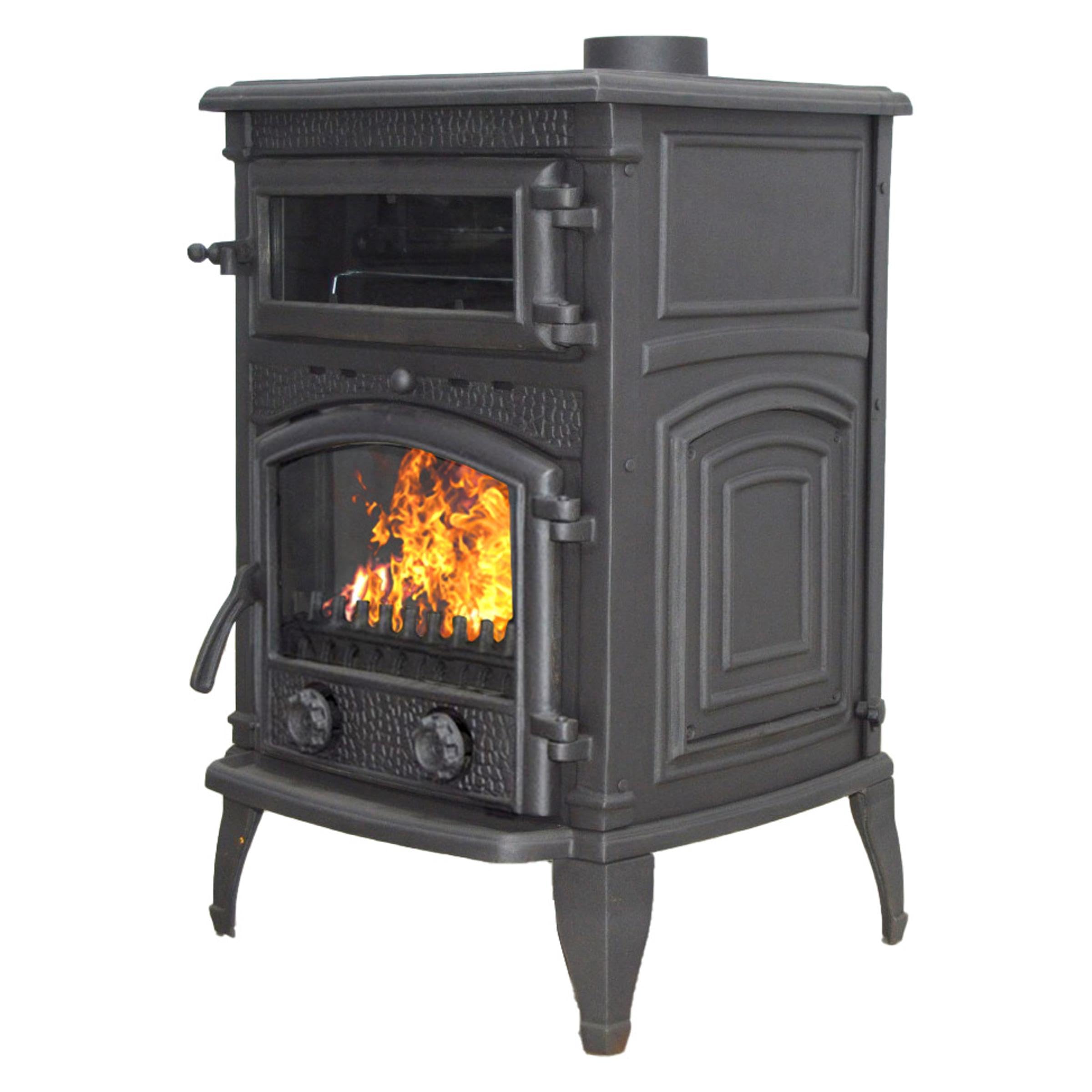 EIDER BIOMASA – ANTARES IRON HORNO- Hogar de Leña en Fundición Hidro 45.94 kW - Compacto 53x53x69 cm - hasta 365 m³ - Eficiencia Energética Clase A - Entera en fundición con horno